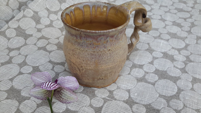 Unique design hand-thrown stoneware mug